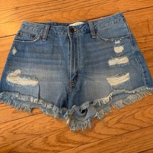 High waisted denim shorts